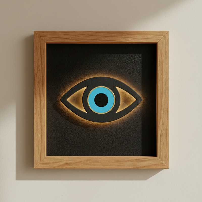 KARUVEDA Drishti Divine Frame – Nazar Protection (Black & Gold)