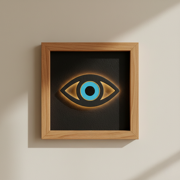 KARUVEDA Drishti Divine Frame – Nazar Protection (Black & Gold)